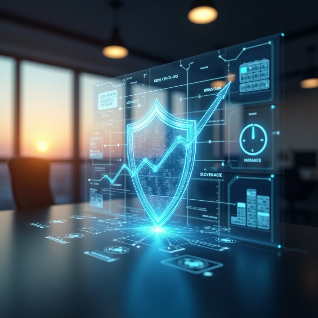 Computadora de escritorio mostrando el calendario de actualizaciones de seguridad de una empresa